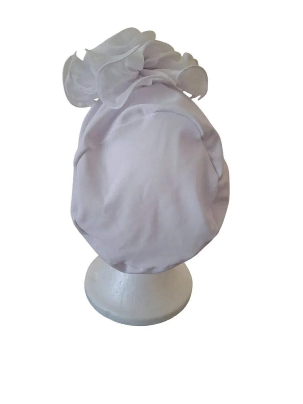 White Rose Fascinator Hat Turban Floral Bridal Wedding Church Tea Party Elegant